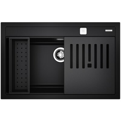 Zlewozmywak jednokomorowy z ociekaczem TEKA XXL Nova 80 WS-TG 1B 115230057 Czarny mat 51x79