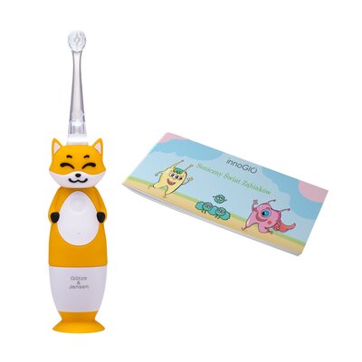 Szczoteczka soniczna dla dzieci GOTZE & JENSEN ST050Y Kids z podświetleniem Żółta + Komiks Soniczny Świat Ząbiaków