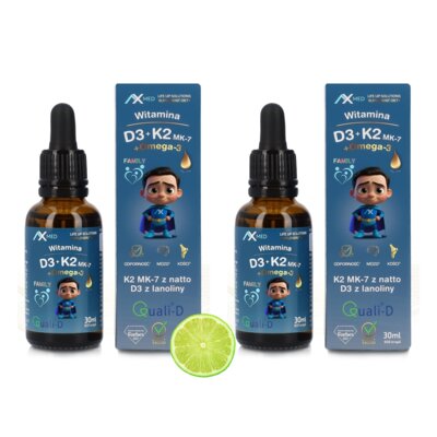Kompleks witamin AXMED Witamina D3 + K2 MK-7 + Omega 3 (60 ml)