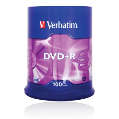 Płyta VERBATIM Matt Silver DVD+R, 4.7 GB, 16x (100 szt.)