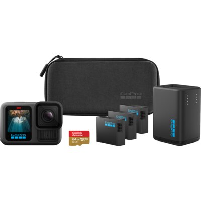 Kamera sportowa GOPRO HERO 13 BLACK EXTENDED POWER BUNDLE, filmy 5.3K 60 FPS, matryca 1/1,9, GPS, Wi-Fi, Bluetooth