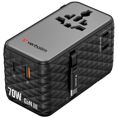 Adapter podróżny VERBATIM Charge N Travel Czarny (Globalny)