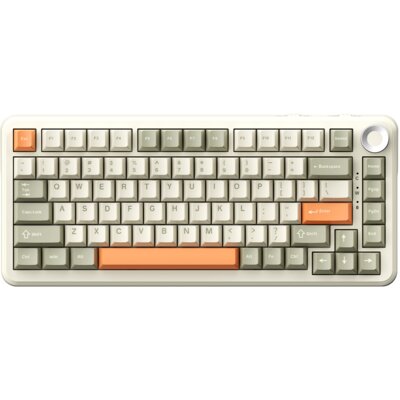 Klawiatura AJAZZ AK820 Max Wireless Szaro-beżowo-pomarańczowy