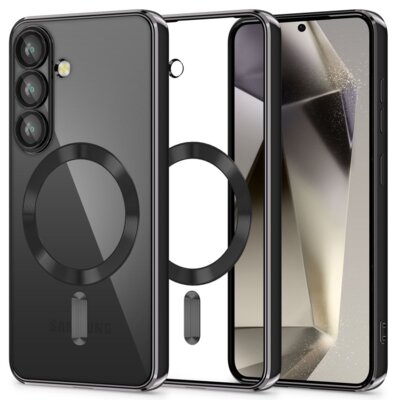 Etui TECH-PROTECT MagFlex MagSafe do Samsung Galaxy S25 FE Przezroczysto-czarny