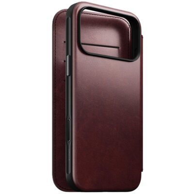 Etui NOMAD Modern Leather Folio Horween do Apple iPhone 17 Pro Max Bordowy
