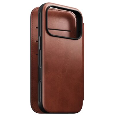 Etui NOMAD Modern Leather Folio Horween do Apple iPhone 17 Pro Brązowy