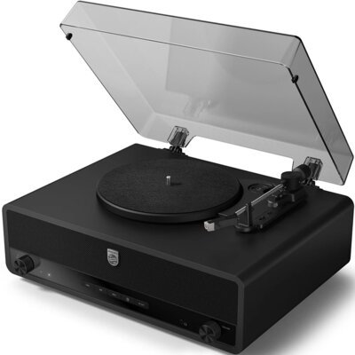 Gramofon PHILIPS TAV3000B/10 Czarny, Automatyczny, Napęd pasowy, Prędkość odtw. 33 1/3, 45, 78 obr./min