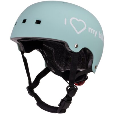 Kask SUN BABY I Love My Bike Miętowy dla Dzieci z lampką (rozmiar S)