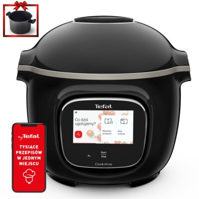 Multicooker TEFAL Cook4Me Touch CY9128 (Wi-Fi) z możliwością funkcjonalności AirFryera, oraz dostępem do ponad 1000 darmowych przepisów