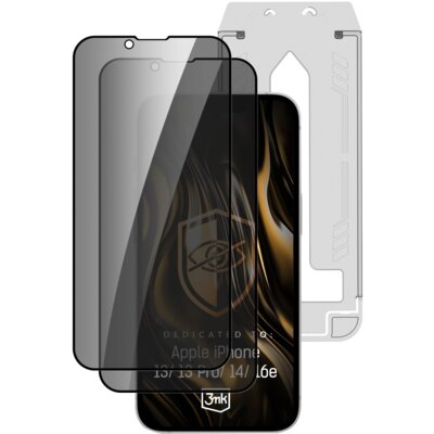 Szkło prywatyzujące 3MK Hardy Privzone 9H do Apple iPhone 13/13 Pro/14/16e/17e (2 szt.)