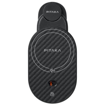 Uchwyt na telefon PITAKA MagEZ Car Mount Pro 2 Qi2 15W do Tesla 3/Y Czarno-szary