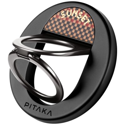 Uchwyt i podstawka PITAKA MagEZ Grip 3 MagSafe Czarno-brązowy