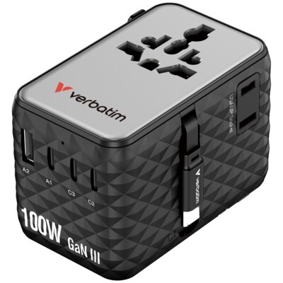 Adapter podróżny VERBATIM Charge N Travel Czarny (Globalny)