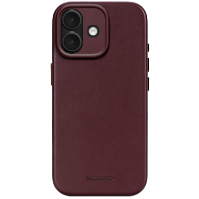 Etui DECODED Leather MagSafe do Apple iPhone 17 Burgundowy