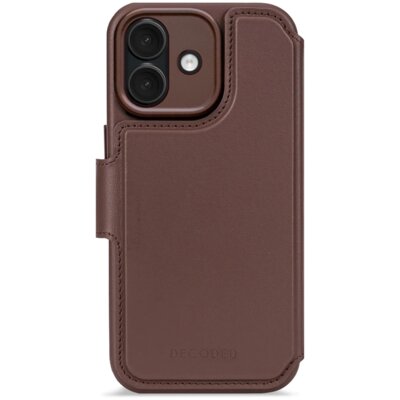Etui DECODED Leather Wallet MagSafe do Apple iPhone 17 Brązowy