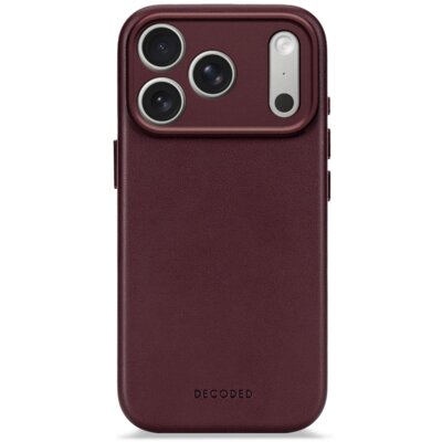 Etui DECODED Leather MagSafe do Apple iPhone 17 Pro Burgundowy