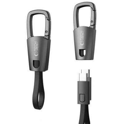 Kabel USB-C - USB-C TECH-PROTECT UltraBoost DNA Keychain PD 60W/3A Szary