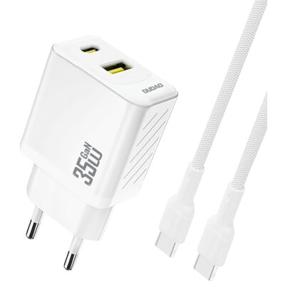 Ładowarka sieciowa DUDAO A27MaxC 35W Biały ładowarka do telefonu USB, USB-C + kabel