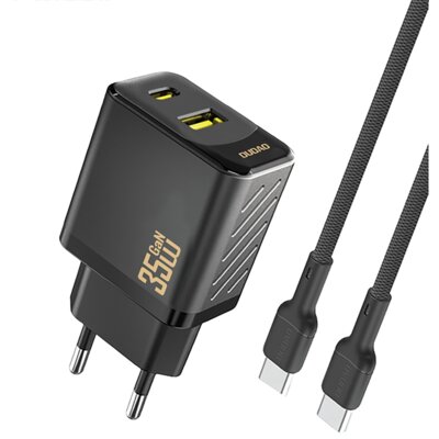 Ładowarka sieciowa DUDAO A27 MaxC 35W Czarny ładowarka do telefonu USB, USB-C + kabel