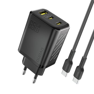 Ładowarka Sieciowa Dudao A29C 65W GAN + Kabel USB-C - Czarna