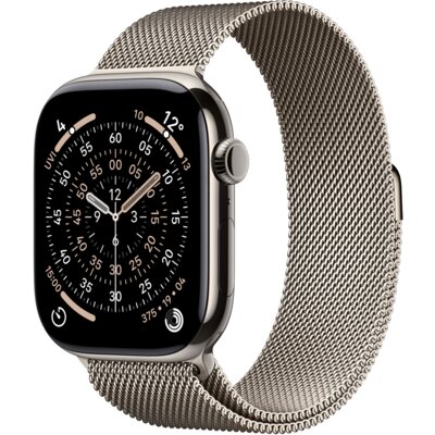 Apple Watch 11 GPS + Cellular 46mm koperta z tytanu (naturalny) + bransoleta mediolańska rozmiar M/L (naturalny)