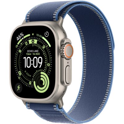 Apple Watch Ultra 3 GPS + Cellular 49mm koperta tytanowa (naturalny) + pasek Trail rozmiar M/L (niebieski/jaskrawoniebieski)