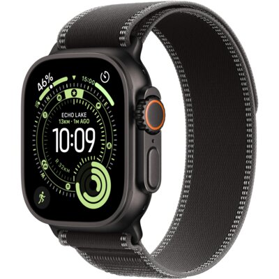 Apple Watch Ultra 3 GPS + Cellular 49mm koperta tytanowa (czarny) + pasek Trail rozmiar M/L (czarny/węgiel drzewny)