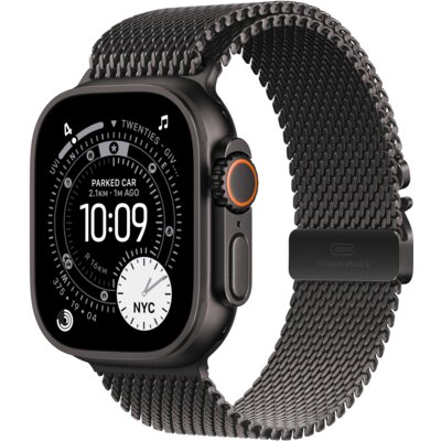 Apple Watch Ultra 3 GPS + Cellular 49mm koperta tytanowa (czarny) + bransoleta mediolańska z tytanu rozmiar M (czarny)