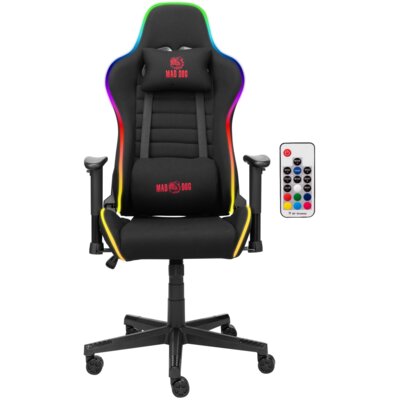 Fotel MAD DOG GCH800 RGB Czarny + Mata pod fotel gamingowy MAD DOG GFM700