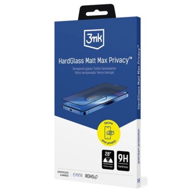 Szkło prywatyzujące 3MK HardGlass Matt Max Privacy do Apple iPhone 17 Pro Max