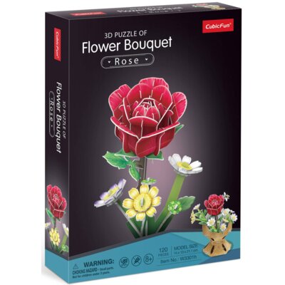Puzzle 3D CUBIC FUN Flower Bouquet Róże W3301H (120 elementów)