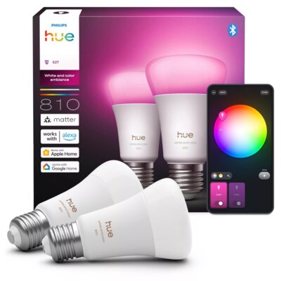 Inteligentna żarówka LED PHILIPS HUE 929003853405 6W E27 Bluetooth, ZigBee (2 szt.)