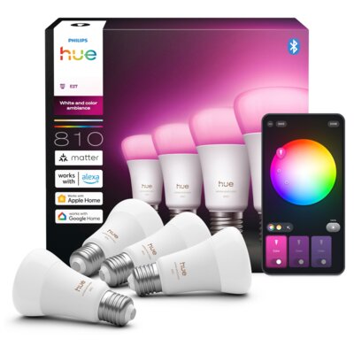 Inteligentna żarówka LED PHILIPS HUE 929003853407 6W E27 Bluetooth, ZigBee (4 szt.)
