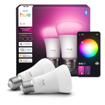 Inteligentna żarówka LED PHILIPS HUE 929003853502 8.1W E27 Bluetooth, Zigbee (2 szt.)