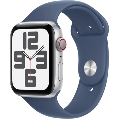 Apple Watch SE 2gen GPS + Cellular 44mm koperta z aluminium (srebrny) + pasek sportowy rozmiar S/M (denim) 2024 (CPO)