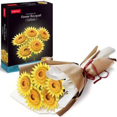 Puzzle 3D CUBIC FUN Flower Bouquet Bukiet kwiatów Słoneczniki P866H (180 elementów)