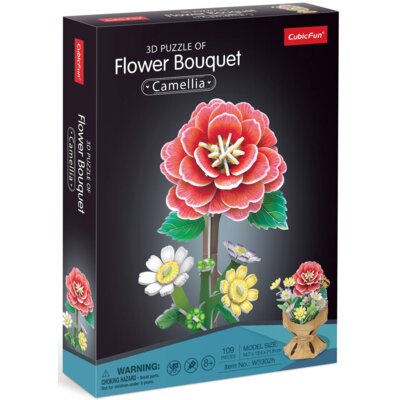 Puzzle 3D CUBIC FUN Flower Bouquet Kamelie W3302H (109 elementów)
