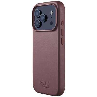 Etui MUJJO Leather MagSafe do Apple iPhone 17 Pro Brązowoczerwony