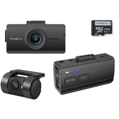 Wideorejestrator FINEVU GX35 Cloud QHD + Kamera tylna + Karta pamięci 128GB