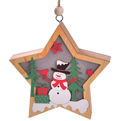 Dekoracja świąteczna BELINE Bałwanek Gwiazda Bateryjne