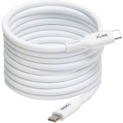 Kabel USB-C - USB-C XLINE Mag Soft UC02WMC-CC 100W 2m Biały