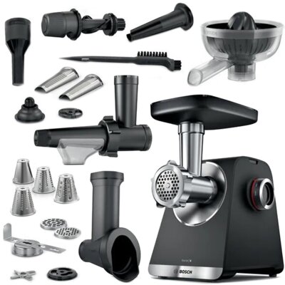 Maszynka do mięsa BOSCH MFWS682B Wyciskarka do soków oraz nasadka do robienia ciastek w zestawie