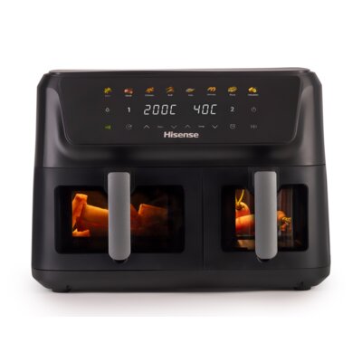 Air Fryer Frytkownica beztłuszczowa HISENSE HAF2700DCD Czarny 11l z podwójnym koszem 8 automatycznych programów