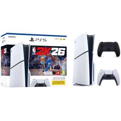 Konsola SONY PlayStation 5 Slim + NBA 2K26 Gra PS5 + Kontroler SONY DualSense Czarny