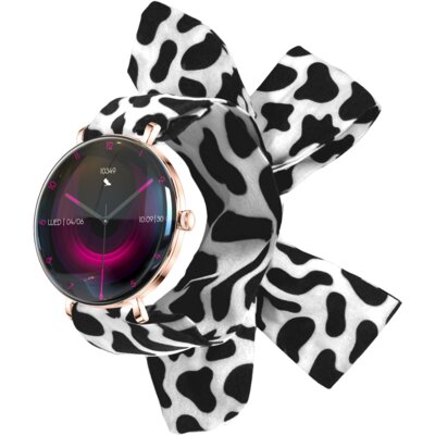 Smartwatch FOREVER SB-370 Lucca Różowe złoto + Pasek łaciaty