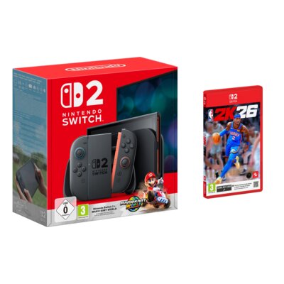 Konsola NINTENDO Switch 2 Czarny + Mario Kart World Gra NINTENDO SWITCH 2 + NBA 2K26 Gra NINTENDO SWITCH 2