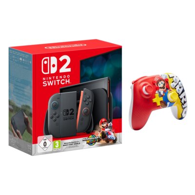 Konsola NINTENDO Switch 2 Czarny + Mario Kart World Gra NINTENDO SWITCH 2 + Kontroler POWERA Nano Enhanced Mario Victory