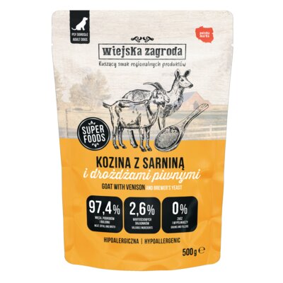 Karma dla psa WIEJSKA ZAGRODA Kozina z sarniną 500 g