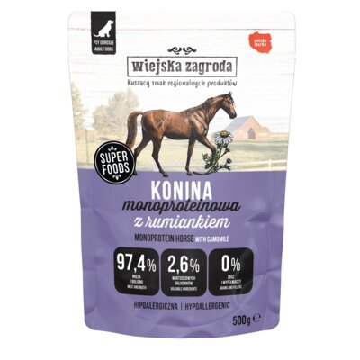 Karma dla psa WIEJSKA ZAGRODA Monoproteinowa Konina 500 g