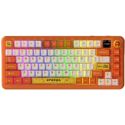 Klawiatura AJAZZ AK820 Max RGB Hot Swap Avocado Switch Pomarańczowo-biało-żółty